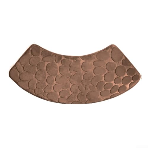 Eawfgtuw Gebogene Badematte, waschbar, rutschfest, Badezimmerteppich, wasserabsorbierende Polyester-Bodenmatte, für Dusche oder Badewanne (braun) von Eawfgtuw
