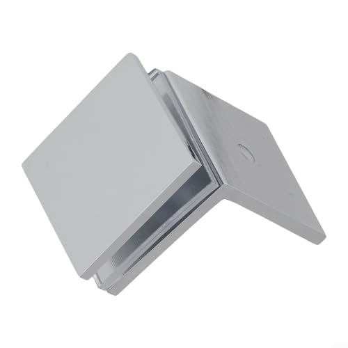 Eawfgtuw Glas-Klemmhalter aus massivem Messing, 90 Grad Winkel, Wandmontage, Duschwand, Halterung 8–12 mm, Glasstärke, U-förmiges Design, Chrom (Chrom) von Eawfgtuw