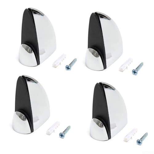 Eawfgtuw Glasregalhalterungen, polierte Chrom-Zinklegierung mit verstellbaren Schrauben und Gummi-Pads, passend für 3–15 mm Glas für Badezimmer, 4 Stück von Eawfgtuw