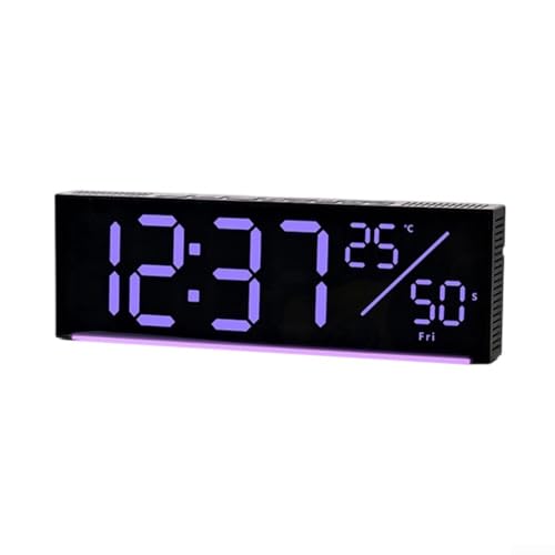 Eawfgtuw Große digitale Wanduhr mit Farbwechselanzeige, LED-Ziffernuhr mit Countdown-Timer und Helligkeitsregelung für Wohnzimmer, Küche, Büro (schwarz) von Eawfgtuw