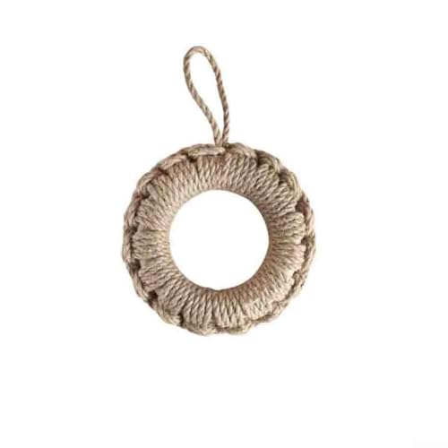 Eawfgtuw Handgewebtes Tischset aus Hanf-Baumwolle, Naturfaser, Tischschutzmatte, hitzebeständig, Esszimmer-Untersetzer, Küchengeschirr, Unterlage, Heimzubehör (Futter 14 cm) von Eawfgtuw