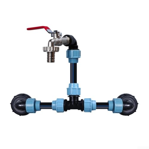 Eawfgtuw IBC Tankadapter-Set – effiziente Ablaufgarnitur mit niedrigem Durchflusswiderstand, PVC für Wasser-Gartenbewässerungssystem, Wasserdurchflusskontrolle (1,9 cm) von Eawfgtuw