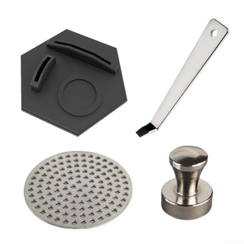 Eawfgtuw Kaffeefilterkorb-Aufbewahrungsset, wiederverwendbares Puck-Sieb-Set 51/53/58 mm für Espressomaschinen, Edelstahl-Kaffee-Zubehör mit Organizer (51 mm) von Eawfgtuw