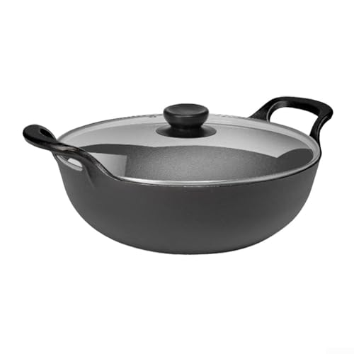 Eawfgtuw Kompakter Doppelohr-Suppentopf, ideal zum Kochen von herzhaften Suppen und Edelstahl-Suppentopf mit Glasdeckel, Stahl-Suppentopf, Kochtopf, Hot Pot (4) von Eawfgtuw
