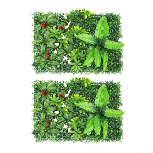 Eawfgtuw Künstliche grüne Wandpaneele, Pflanzenschutz, Heckenmatte, für drinnen und draußen, Hintergrund, Hochzeit, Garten, Einkaufszentrum, Zuhause, Terrasse, Zaun, Dekoration, 40 x 60 cm, 2 Stück (B Eawfgtuw Künstliche grüne Wandpaneele, Pflanzenschutz, Heckenmatte, für drinnen und draußen, Hintergrund, Hochzeit, Garten, Einkaufszentrum, Zuhause, Terrasse, Zaun, Dekoration, 40 x 60 cm, 2 Stück (B von Eawfgtuw
