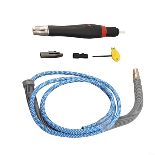 Eawfgtuw Luftschleifer-Feilen-Set, pneumatischer Schleifstift, 28000 U/min, 6 Bar, Mini-gerades Werkzeug mit Schalldämpferrohr und ergonomischem Griff für Jadeschnitzen, Polieren, Entgraten (SKU) von Eawfgtuw