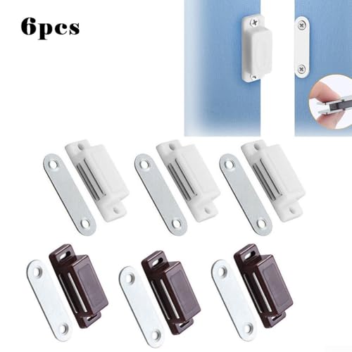 Eawfgtuw Magnetisches Schranktürschnäpper-Set, robuste ABS-Kunststoffriegel für Schrank, Schublade, Kommode und Möbeltüren, einfache Installation, 6 Stück, Braun Eawfgtuw Magnetisches Schranktürschnäpper-Set, robuste ABS-Kunststoffriegel für Schrank, Schublade, Kommode und Möbeltüren, einfache Installation, 6 Stück, Braun von Eawfgtuw