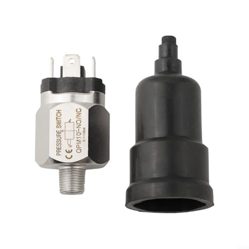 Eawfgtuw Membran-Druckkontrollschalter mit einstellbarem Arbeitsdruck 0,1–1 MPa, Edelstahl und Gummi, normalerweise geöffnet und geschlossen, 1/4 Zoll oder 1/8 Zoll Gewinde (1/8 Zoll) von Eawfgtuw