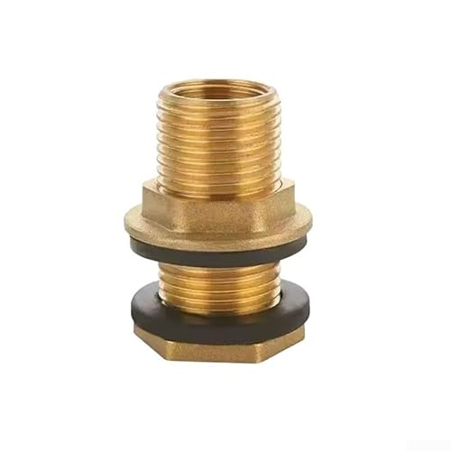 Eawfgtuw Messing Wassertank Schottrohr Fitting Connector Garten Tank Anschluss mit Silikonring auslaufsicher Aquarium Fisch Tank Wasser Sanitär Joint (G1/2) von Eawfgtuw