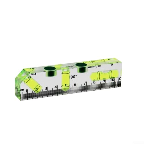 Eawfgtuw Mini-Wasserwaage – mit metrischer Skalierung, transparenter Acryl-Körper, Messbereich 0–100 mm, tragbares Design für verschiedene Aufgaben (C) von Eawfgtuw