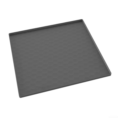 Eawfgtuw Nachttisch-Matte, tragbare WC-Silikonmatte mit erhöhtem Rand, Bodenschutz für Töpfchensessel, auslaufsicher, wasserdicht, für Badezimmer, Erholungsunterstützung (60 x 60 cm, grau) von Eawfgtuw