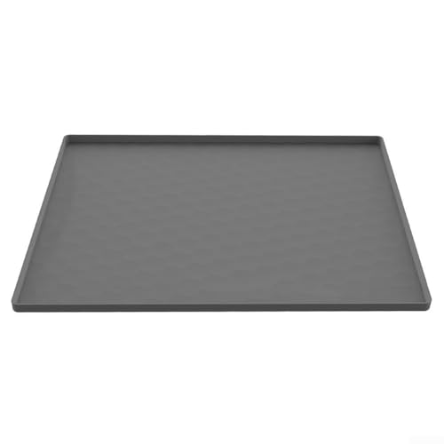 Eawfgtuw Nachttisch-Matte, tragbare WC-Silikonmatte mit erhöhtem Rand, Bodenschutz für Töpfchensessel, auslaufsicher, wasserdicht, für Badezimmer, Erholungsunterstützung (65 x 60 cm, grau) von Eawfgtuw