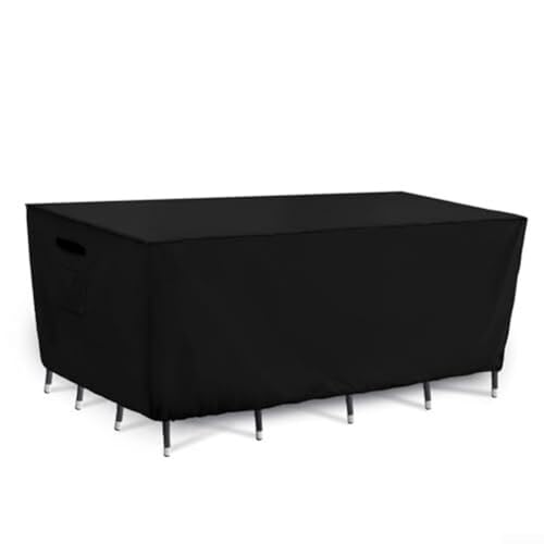Eawfgtuw Outdoor Garden Polyester Cover Set Rectangular Shape Thickened Design Sun Dust Proof Protection for Furniture Tools Black Silver Colour(4) von Eawfgtuw