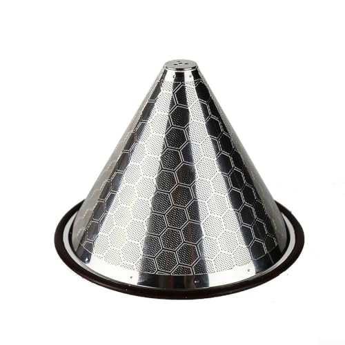 Eawfgtuw Professioneller wiederverwendbarer Kaffee-Tropfer aus Edelstahl, Filter, papierloser Kegel mit rutschfestem Silikon für Ring für Karaffe, glatter, köstlicher Kaffee Eawfgtuw Professioneller wiederverwendbarer Kaffee-Tropfer aus Edelstahl, Filter, papierloser Kegel mit rutschfestem Silikon für Ring für Karaffe, glatter, köstlicher Kaffee von Eawfgtuw