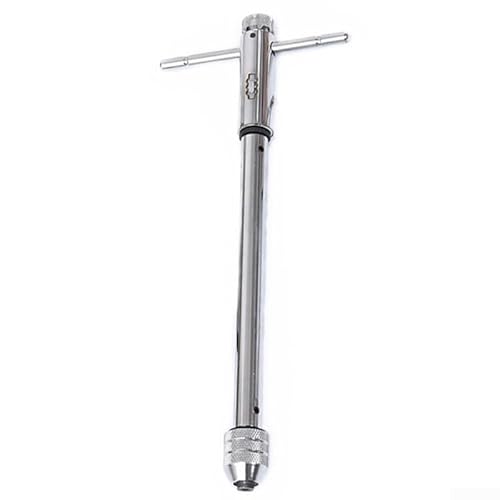 Eawfgtuw Ratschen-Windeisen Werkzeug mit verschiebbarem T-Griff für M3 M8 M5 Einstellbare Größen Entworfen Verstellbarer Gewindebohrer Halter M5-M12 Gewindeschlüssel Handmaschine (M5-12 Verlängert) von Eawfgtuw