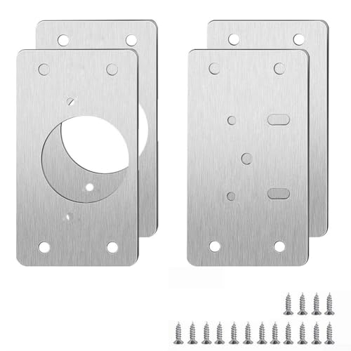 Eawfgtuw Reparatur-Set für Schranktürscharniere, 10 Paar Edelstahl-Schrankscharnier-Befestigungen mit Schrauben für Küchenschränke, Schubladen und (2 Paar) von Eawfgtuw
