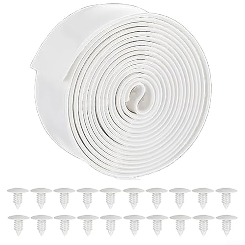 Eawfgtuw Reparaturgurte für Terrassenstühle 6 m Ersatz-Gurtband-Set mit Befestigungsnieten für Außenpool, Strand, Loungesessel, Esszimmerstuhl, Schaukelmöbel-Restauration (weiß) von Eawfgtuw