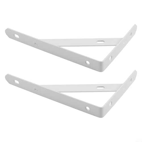 Eawfgtuw Robuste Metall-Regalhalterungen, L-Form, Eckregalstützen, rechtwinklig, wandmontiert, dreieckig, kaltgewalzter Stahl (weiß, 15,2 cm) von Eawfgtuw