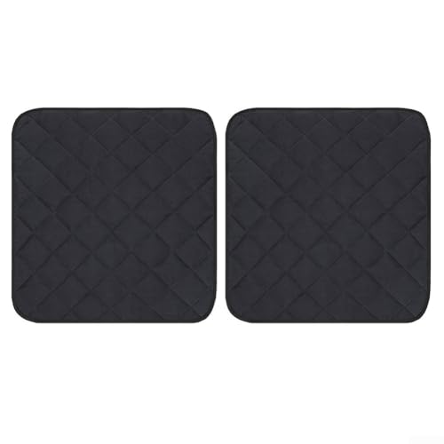 Eawfgtuw Rutschfeste, wasserdichte Sitzkissen, 2er-Pack, 56 x 53 cm, Federgarn, Baumwoll-Pads für Sofa, Stuhl, Auto, Rollstuhl, Haustiermatte, Heimbüro, Gebrauch (schwarz) von Eawfgtuw