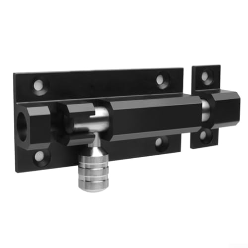 Eawfgtuw Schiebetürriegel aus Aluminiumlegierung, schlüssellos, rostfrei, für Badezimmer, Küche, Schlafzimmer, Balkon oder Garten, einfach zu installierendes Sichtschutzschloss (schwarz) von Eawfgtuw