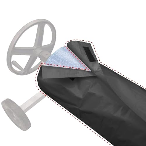 Eawfgtuw Schwimmbad-Solardecke zum Schutz, Poolabdeckungssystem-Set, Teleskop-Aluminium-Solarabdeckungsrolle mit Rädern, Innenpool-Solardeckenrolle (schwarz) von Eawfgtuw