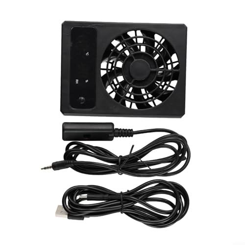Eawfgtuw Smart Reptile Tank Cooling Fan Temperature Controlled Ventilation System with Display Screen USB Powered Low Noise for Rainforest Terrarium (Celsius) von Eawfgtuw
