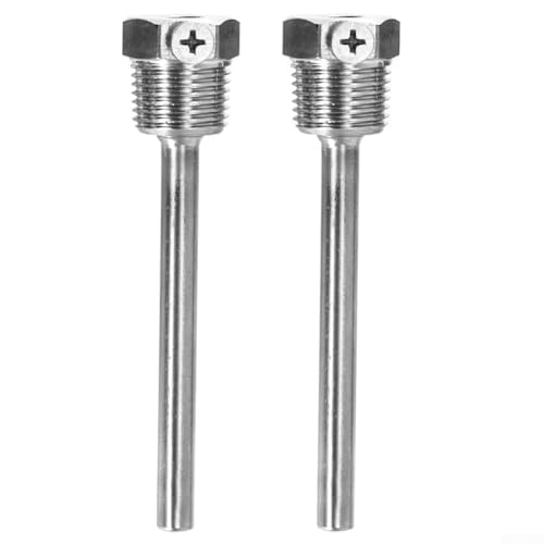 Eawfgtuw Tauchhülse aus 304 Edelstahl mit Feststellschraube, G1/2-Zoll-Gewinde (8 x 100), 2 Stück von Eawfgtuw