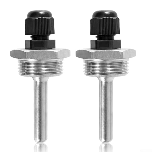 Eawfgtuw Tauchhülsen, 304 Edelstahl, 1,9 cm Gewinde für Temperatursensor (8 x 30 mm), 2 Stück von Eawfgtuw