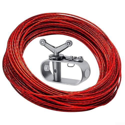Eawfgtuw Überirdische Schwimmbadabdeckung Seilwinde Set Winter Pool Schutzsystem Verstellbarer Metallkabelspanner Geeignet für runde ovale rechteckige Pools (25 m) von Eawfgtuw