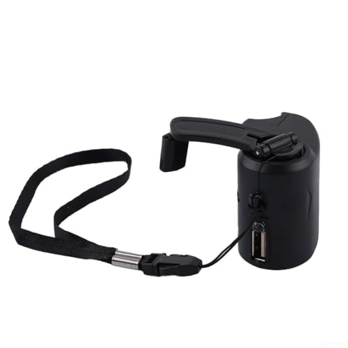 Eawfgtuw USB Handkurbel Ladegerät Generator Handy Aufladen Backup Netzteil (schwarz) von Eawfgtuw