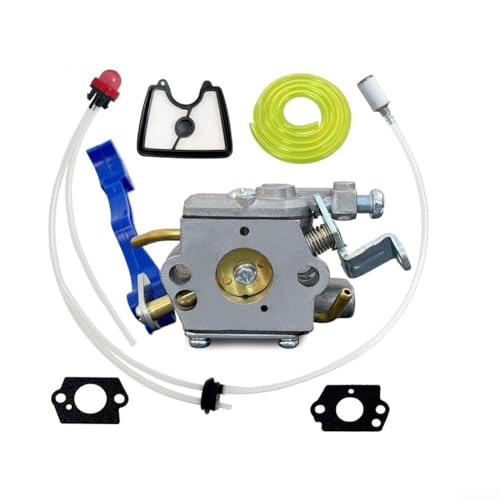 Eawfgtuw Vergaser Kit für Laubbläser Teile mit Luftfilter Kraftstoffleitung Dichtungen Komplettes Ersatzset Metall Silber Gartenwerkzeug Motorteile Rasenausrüstung Vergaser von Eawfgtuw