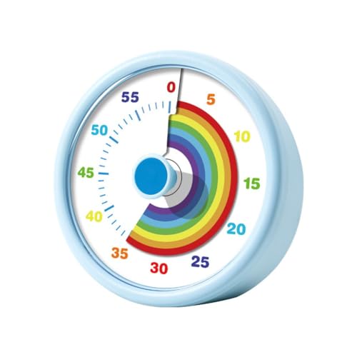 Eawfgtuw Visuelle Management-Timer mit Regenbogen-Design, 60 Minuten, Countdown-Uhr, leise Option, Lehrwerkzeug für Kinder, Klassenzimmer, Büro, Küche, Zuhause, Lernaktivität (blau) von Eawfgtuw