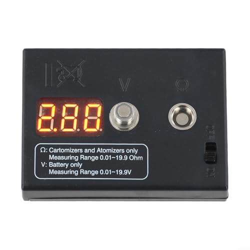 Eawfgtuw Widerstand Ohmmeter Messleser Spulentester Draht DIY Werkzeug für Zerstäuber ABS Material Schwarz 0,01–20 Ohm Bereich 510 808D M7 M8 kompatibles tragbares Gerät (zweite Generation) von Eawfgtuw