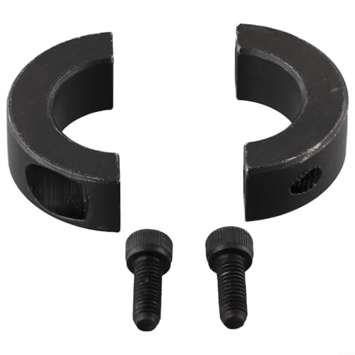 Eawfgtuw Zweiteiliger Klemmbund – schwarzer Stahl geteilter Haltering 10 mm - 40 mm Innendurchmesser Schaftmontage Industrie (28 mm) von Eawfgtuw