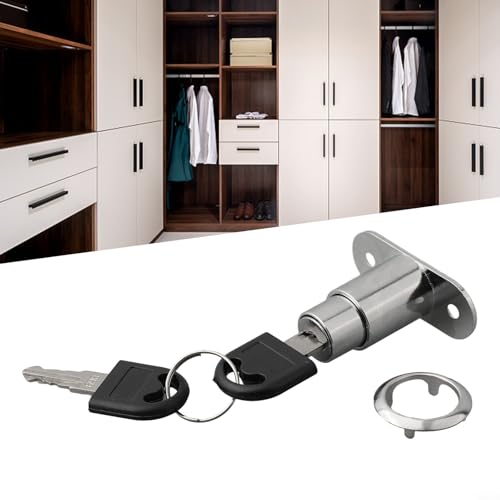 Eawfgtuw Zylinderschloss aus Zinklegierung für Schiebetüren, Schränke und Vitrinen, helles Chrom-Finish mit Schlüsseln, 23 mm/32 mm Größe für Heimwerker und (23 mm) von Eawfgtuw