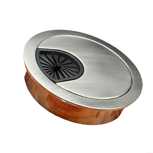 Eawfgtuw z Kabeldurchführung aus Metall, Zinklegierung, 50 mm, 60 mm, 80 mm, drehbares Flip-Top-Design für Computertisch, Kabelmanagement im Heimbüro, gebürstet, 60 mm von Eawfgtuw