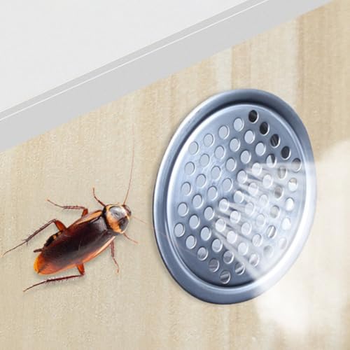 Eawfgtuw z Runde Lüftungsgitter-Abdeckung aus Edelstahl, Netz-Design für Schrank, Kleiderschrank, Schuhschrank, Belüftung und Luftzirkulation, Schwarz oder Silber, 19–53 mm, Größen, Silber 19 mm, 10 von Eawfgtuw