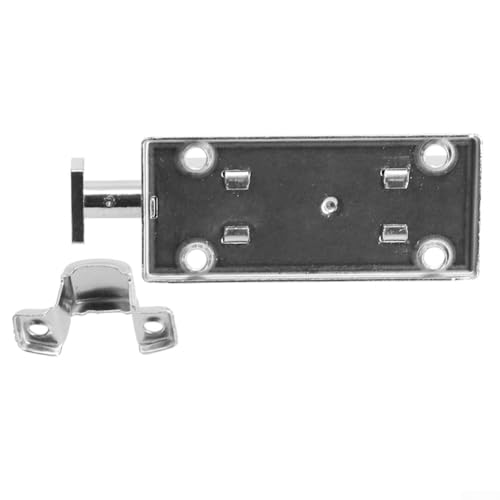 Eawfgtuw z Türriegel aus verchromter Zinklegierung, mit federbelastetem Riegel und Druckknopf-Verriegelungsmechanismus für Flügeltüren und Schränke, 10,2 cm von Eawfgtuw