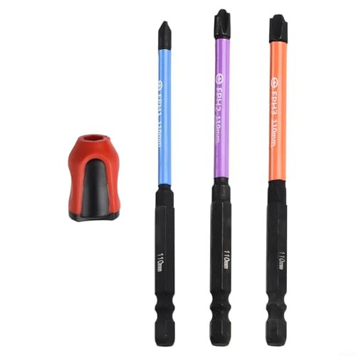 Effizientes Schlitz-Kreuz-Schraubendreher-Bit-Set mit Magnet für Elektriker, Stahllegierung, passt perfekt auf verschiedene Stecknüsse (110 mm) von Eawfgtuw