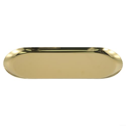 Elegantes Ablagetablett aus Edelstahl für Schminktisch, Schmuck und Teezubehör (30,3 cm) von Eawfgtuw