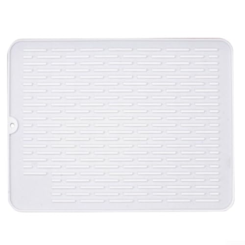 Hitzebeständige Abtropfmatte mit rutschfestem Design für Küchentheke (weiß) von Eawfgtuw