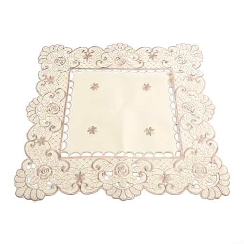 Hochzeit und Party Tischdecke Floral Lace Satin Stoff für elegante Heimdekoration (3# (1# (quadratisch 40 x 40 cm) von Eawfgtuw
