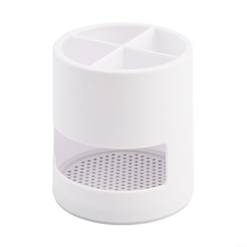 Multifunktionaler Zahnbürsten-Organizer mit vier Fächern zur Aufbewahrung von Toilettenartikeln in Bad, Küche oder Büro (weiß) von Eawfgtuw