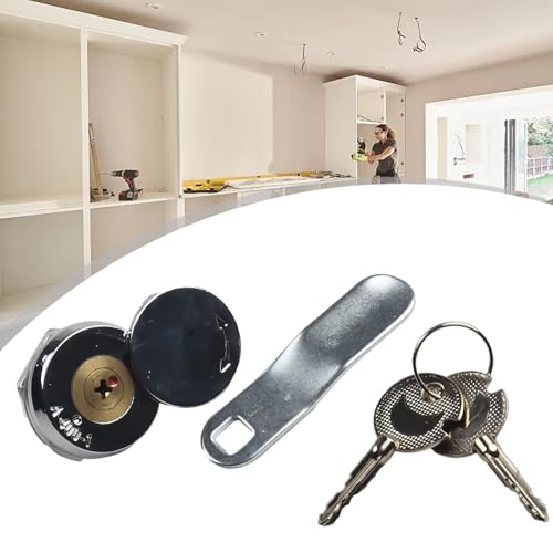Nockenschloss aus Aluminiumlegierung mit Messing-Schließzylinder für Schrank, Verteilerkasten oder Elektrokasten, Metall-Sicherheitsschloss mit 2 Schlüsseln, 22 x 16 mm, langlebig Nockenschloss aus Aluminiumlegierung mit Messing-Schließzylinder für Schrank, Verteilerkasten oder Elektrokasten, Metall-Sicherheitsschloss mit 2 Schlüsseln, 22 x 16 mm, langlebig von Eawfgtuw