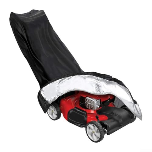 Rasenmäherabdeckung mit elastischem Saum bietet soliden Schutz vor Regen und Staub und hält Ihren Rasenmäher sicher (schwarz) von Eawfgtuw