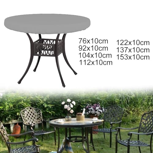 Runde Terrassentischabdeckung und wasserdicht für langanhaltenden Schutz (122 x 10 cm) von Eawfgtuw