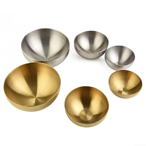 Salat- und Suppenschüssel aus Edelstahl, isoliert, doppelwandig, perfekt für den täglichen Gebrauch (15 cm, Silber) von Eawfgtuw