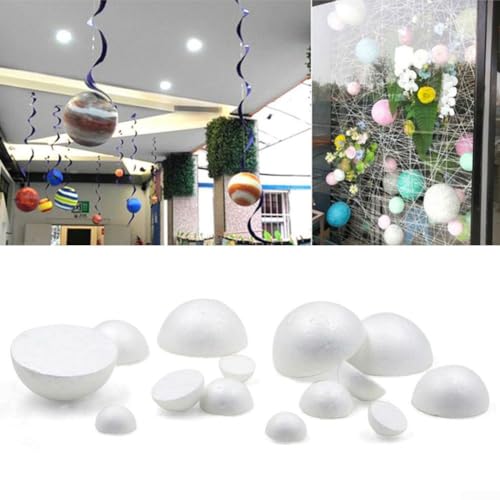 Schaumstoff-Halbkugel Bastelbedarf, Polystyrol, blanko Ball für DIY-Projekte (7 cm) von Eawfgtuw