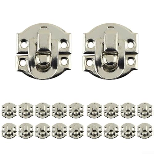 Schnappverschlüsse im antiken Stil, 20 Stück, für Koffer und Schmuckkästchen, Metall (Silber) von Eawfgtuw