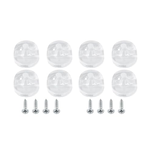 Spiegel-Hänge-Clips, Wandbefestigungs-Set mit rahmenlosen Spiegelhalterungen aus Kunststoff und Glasbefestigungsklemmen, Badezimmer- und Duschraum-Glas-Clips für bis zu 4 mm Glas (4 Stück) von Eawfgtuw